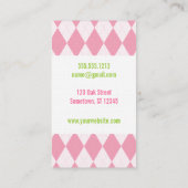 Cartes de visite à motifs de losanges de (Dos)