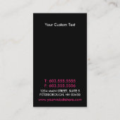 Cartes de visite à motifs de losanges roses et (Dos)