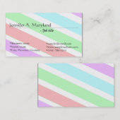 Cartes de visite à rayures de couleurs pastel douc (Devant / Derrière)