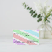 Cartes de visite à rayures de couleurs pastel douc (Debout devant)