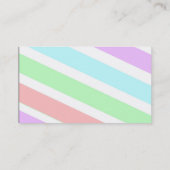 Cartes de visite à rayures de couleurs pastel douc (Dos)