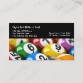Cartes de visite à thème Billiards (Devant)