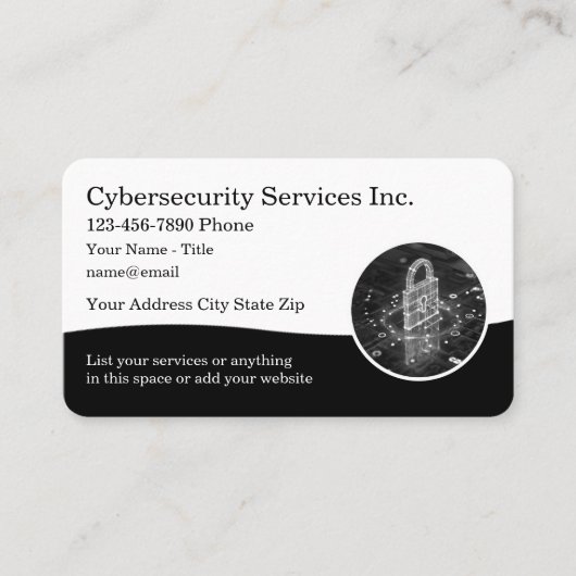 Cartes de visite à thème de cybersécurité cool (Devant)