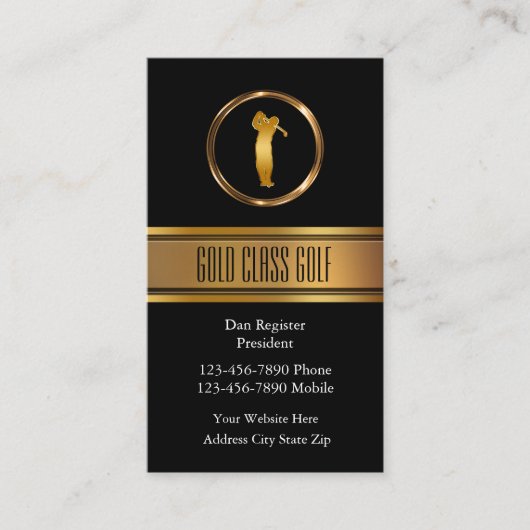 Cartes de visite à thème de golf classique (Devant)