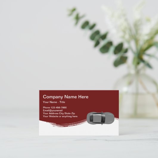 Cartes de visite à thème de l'automobile (Debout devant)