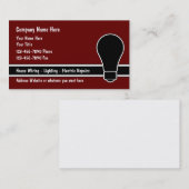 Cartes de visite à thème de l'électricien unique m (Devant / Derrière)