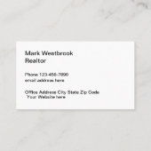 Cartes de visite à thème de l'immobilier classique (Dos)