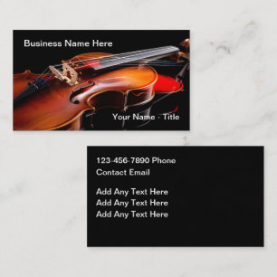 Cartes de visite à thème de musique de violon uniq