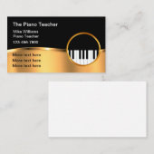 Cartes de visite à thème de piano musical classiqu (Devant / Derrière)