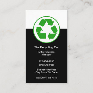 Cartes de visite à thème de symbole de recyclage