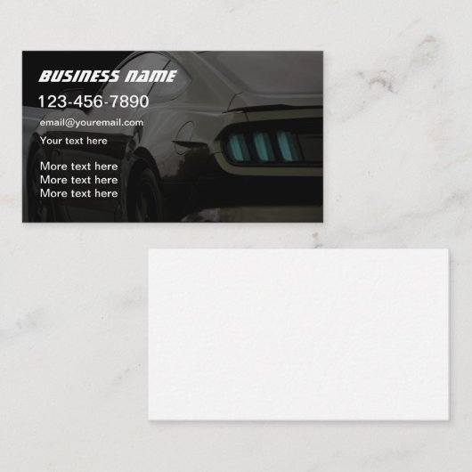 Cartes de visite à thème de voiture cool (Devant / Derrière)