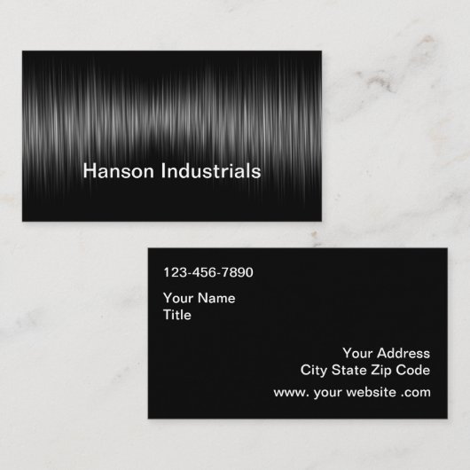 Cartes de visite à thème industriel (Devant / Derrière)
