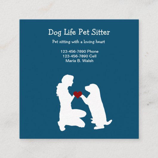 Cartes de visite à thème Pet Sitter (Devant)