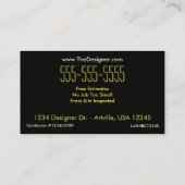 Cartes de visite Abstrait à deux côtés personnalis (Dos)