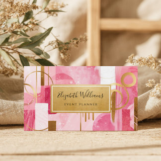Cartes de visite abstraites modernes en or rose