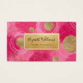 Cartes de visite abstraites or rose chaud (Devant)