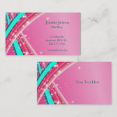 Cartes de visite abstraits de rose et d'Aqua (Devant / Derrière)