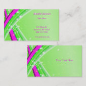Cartes de visite abstraits de vert et de rose (Devant / Derrière)