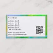 Cartes de visite abstraits d'éclat de vert (Dos)