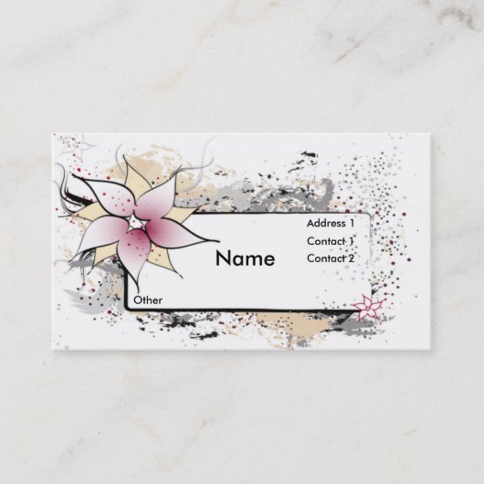 Cartes de visite abstraits floraux de conception (Devant)
