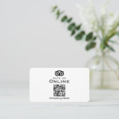 Cartes de visite Affichage QR de révision commerci (Debout devant)