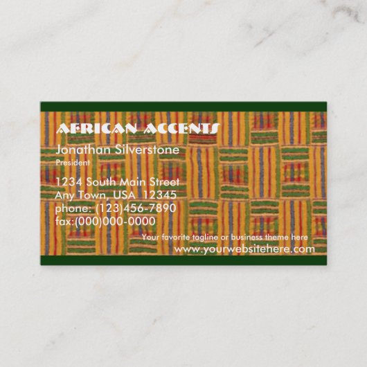 Cartes de visite africaines (Devant)