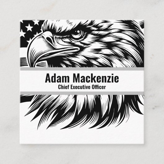 Cartes de visite aigle américain drapeau (Devant)