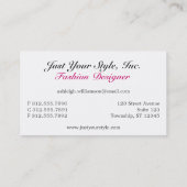 Cartes de visite alternatifs de rose d'impression (Dos)