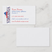 Cartes de visite américains - la Virginie (Devant / Derrière)