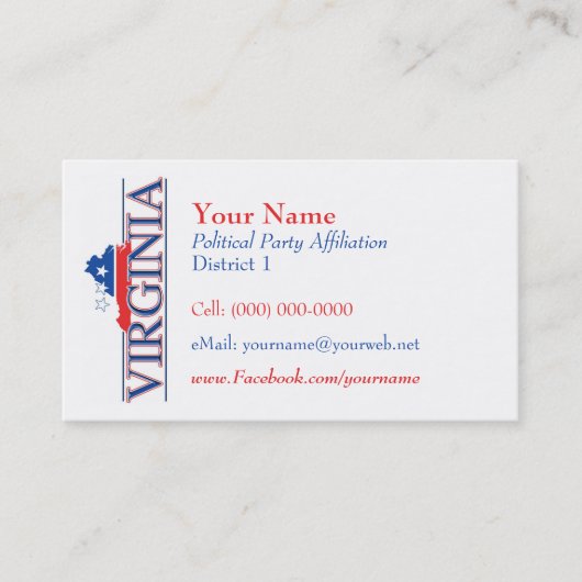 Cartes de visite américains - la Virginie (Devant)