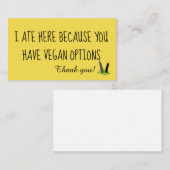 Cartes de visite amicaux végétaliens (Devant / Derrière)