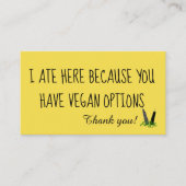 Cartes de visite amicaux végétaliens (Devant)