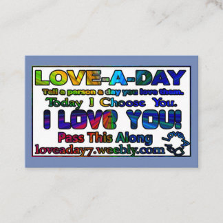 Cartes de visite amoureux au jour le jour