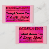 Cartes de visite amoureux au jour le jour (Devant / Derrière)