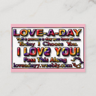 Cartes de visite amoureux au jour le jour