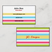 Cartes de visite amusants et colorés (Devant / Derrière)