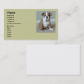 Cartes de visite anglais de chiot de bouledogue (Devant / Derrière)