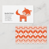 Cartes de visite animaux mignons de Fox d'orange (Devant / Derrière)