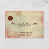 Cartes de visite antiques de Marie Antoinette (Dos)