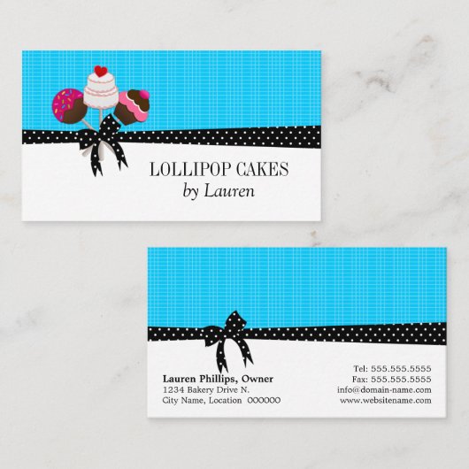 Cartes de visite Aqua Cake Pops (Devant / Derrière)