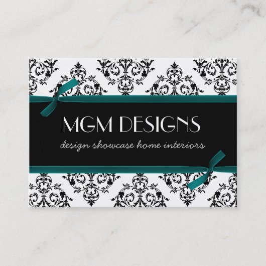 cartes de visite aqua damask (Devant)