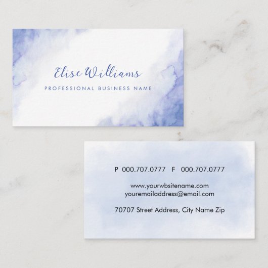 Cartes de visite aquarelle (Devant / Derrière)