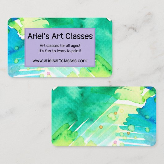 Cartes de visite aquarelle (Devant / Derrière)