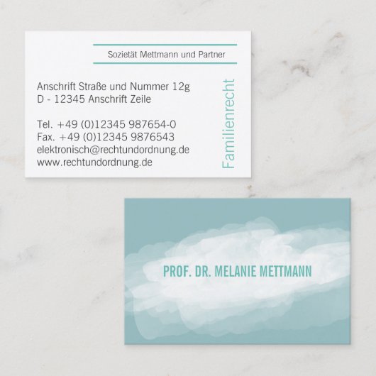 Cartes de visite aquarelles discrètes (Devant / Derrière)