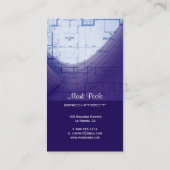Cartes de visite Architecte Bleu Indigo (Dos)