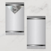 Cartes de visite argentés professionnels en métal (Devant / Derrière)