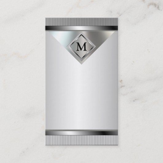 Cartes de visite argentés professionnels en métal (Devant)