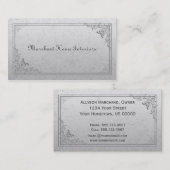 Cartes de visite argentés vintages élégants de (Devant / Derrière)