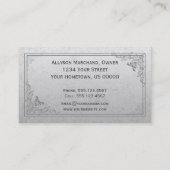 Cartes de visite argentés vintages élégants de (Dos)