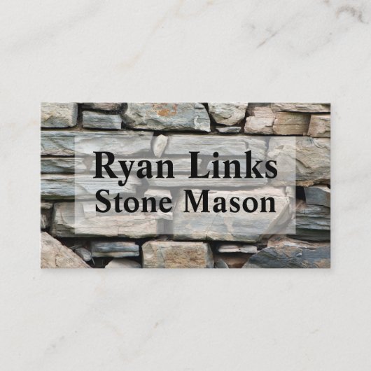 Cartes de visite Arrière - plans de Stone Mason (Devant)
